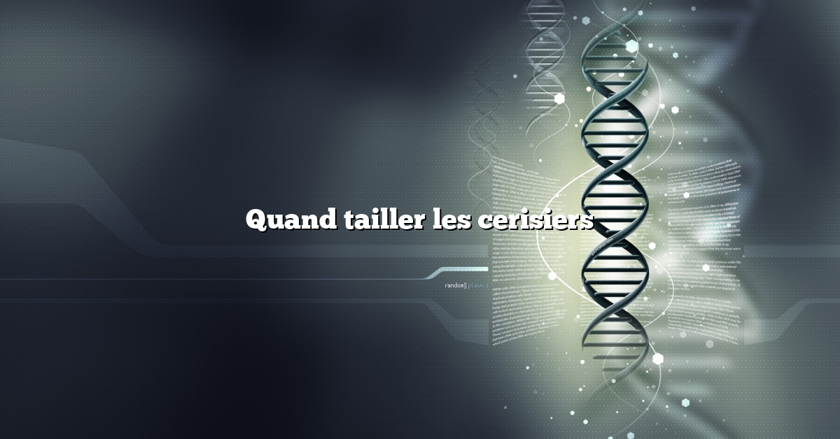 Quand tailler les cerisiers