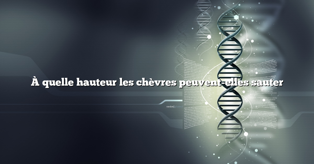 À quelle hauteur les chèvres peuvent-elles sauter