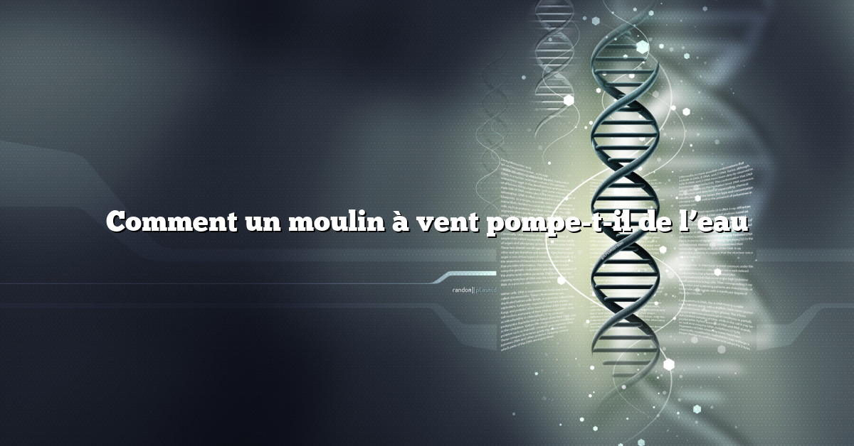 Comment un moulin à vent pompe-t-il de l’eau