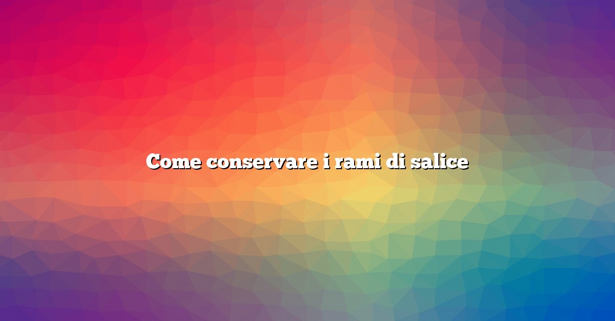 Come conservare i rami di salice