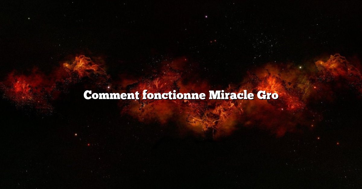 Comment fonctionne Miracle Gro