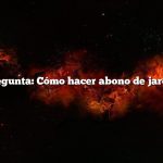 Pregunta: Cómo hacer abono de jardín