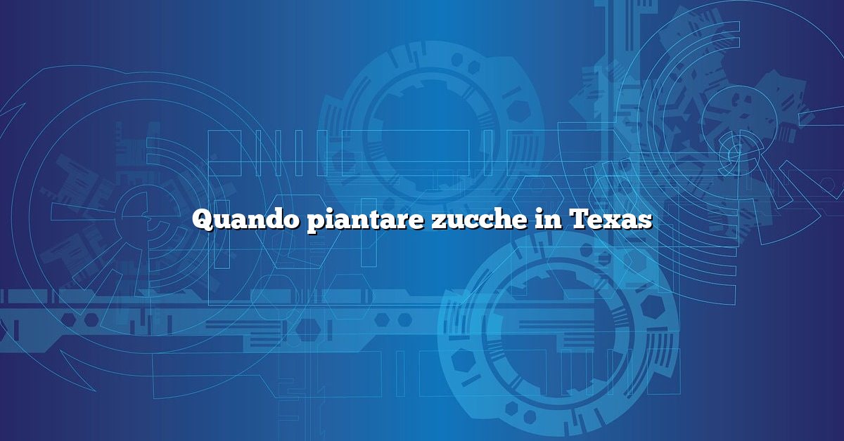 Quando piantare zucche in Texas