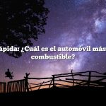 Respuesta rápida: ¿Cuál es el automóvil más eficiente en combustible?