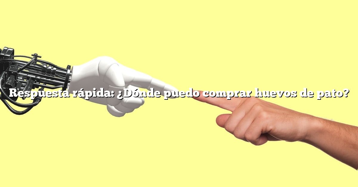 Respuesta rápida: ¿Dónde puedo comprar huevos de pato?