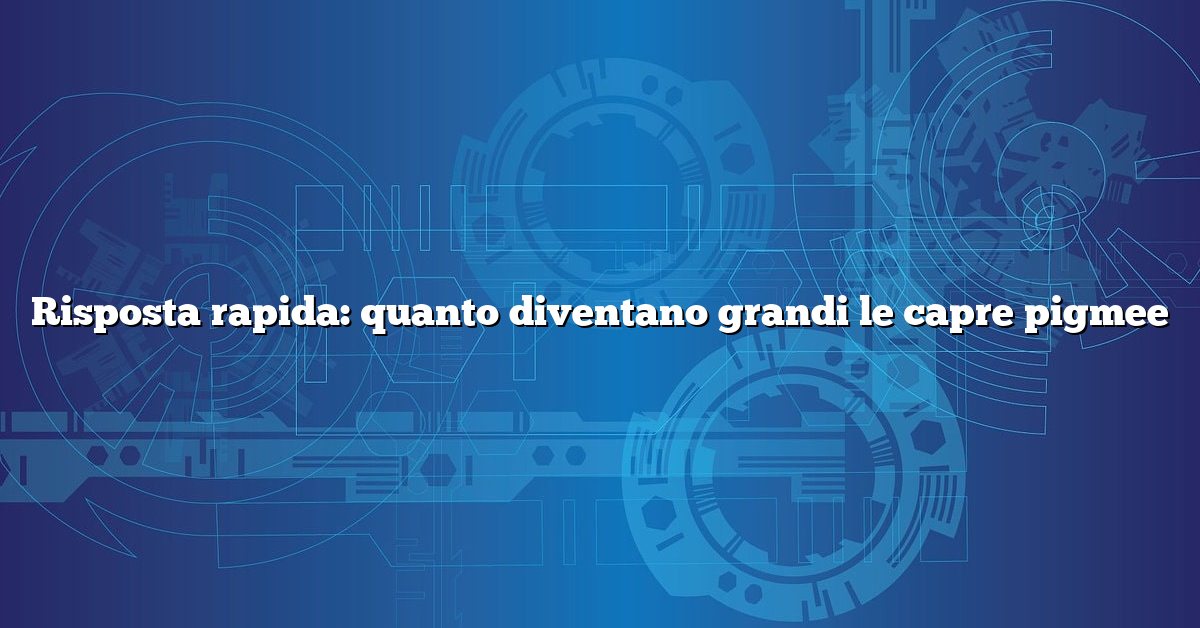 Risposta rapida: quanto diventano grandi le capre pigmee