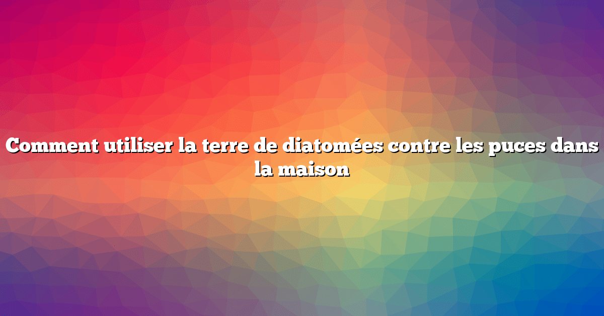 Comment utiliser la terre de diatomées contre les puces dans la maison
