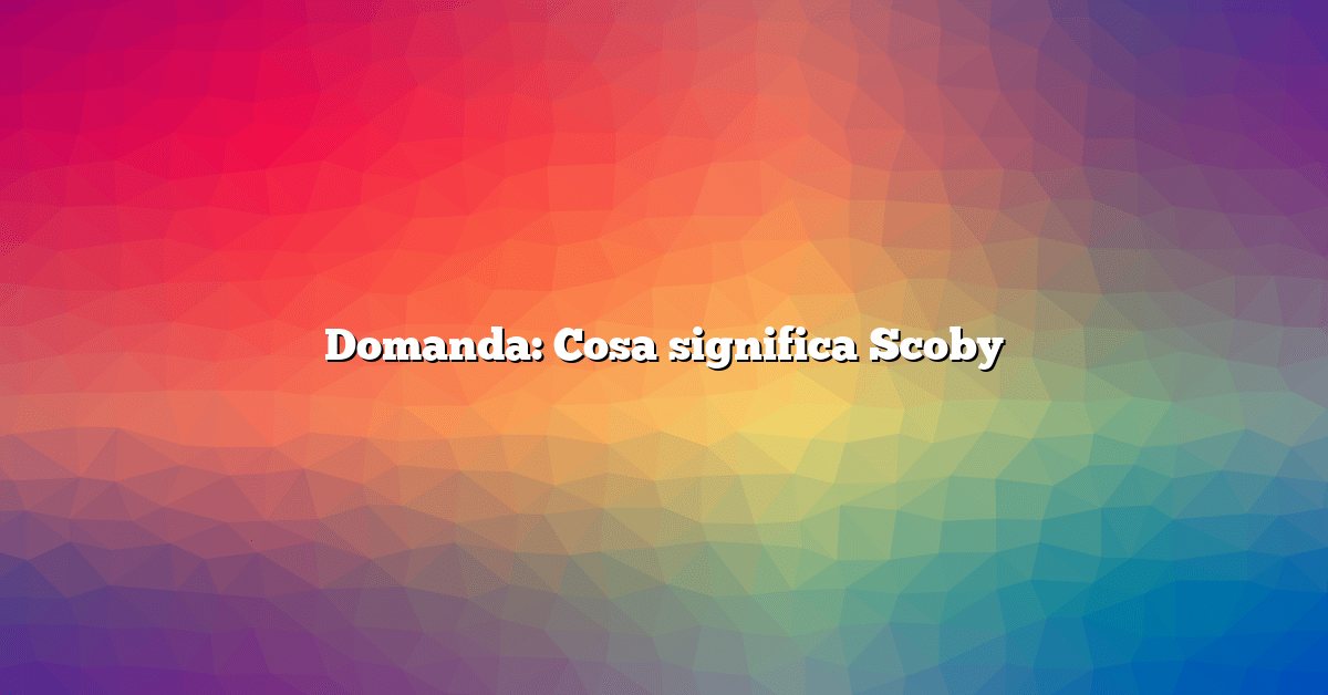 Domanda: Cosa significa Scoby