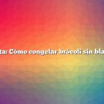 Pregunta: Cómo congelar brócoli sin blanquear