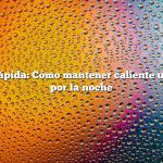 Respuesta rápida: Cómo mantener caliente un marco frío por la noche