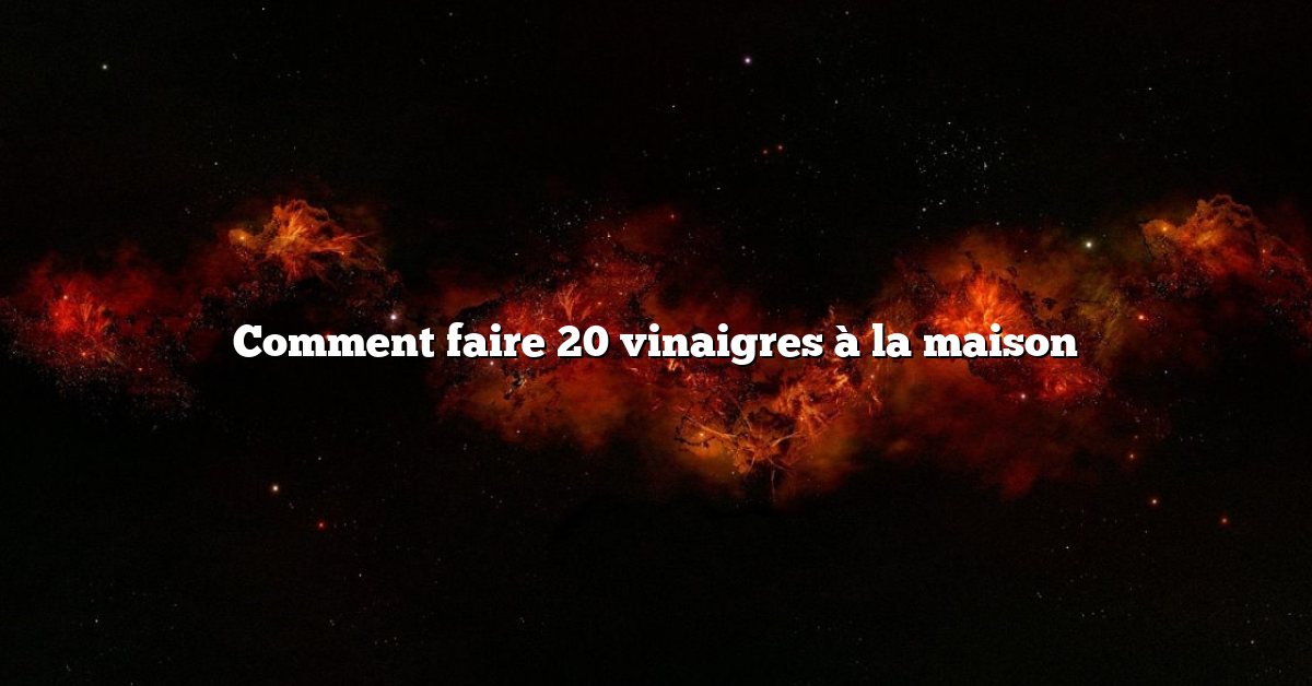 Comment faire 20 vinaigres à la maison