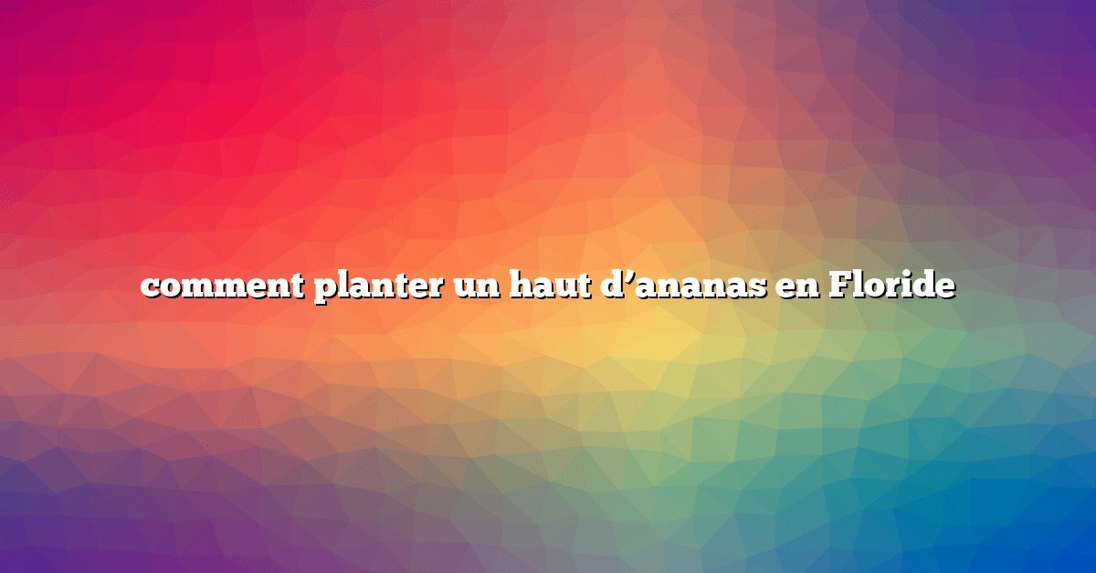 comment planter un haut d’ananas en Floride