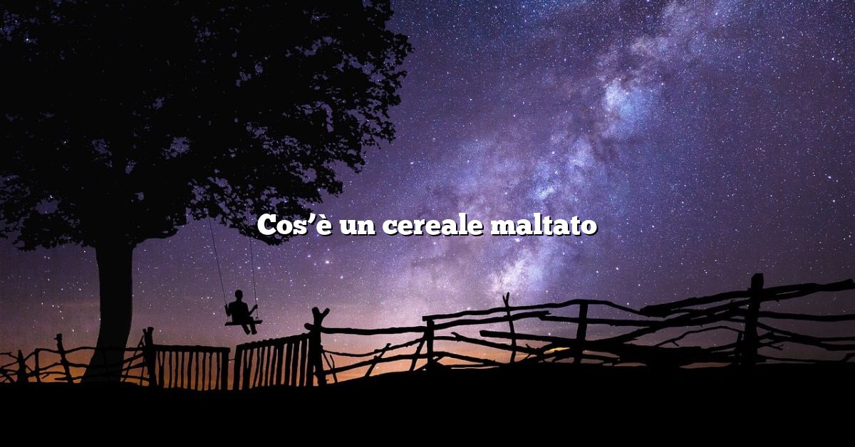 Cos’è un cereale maltato