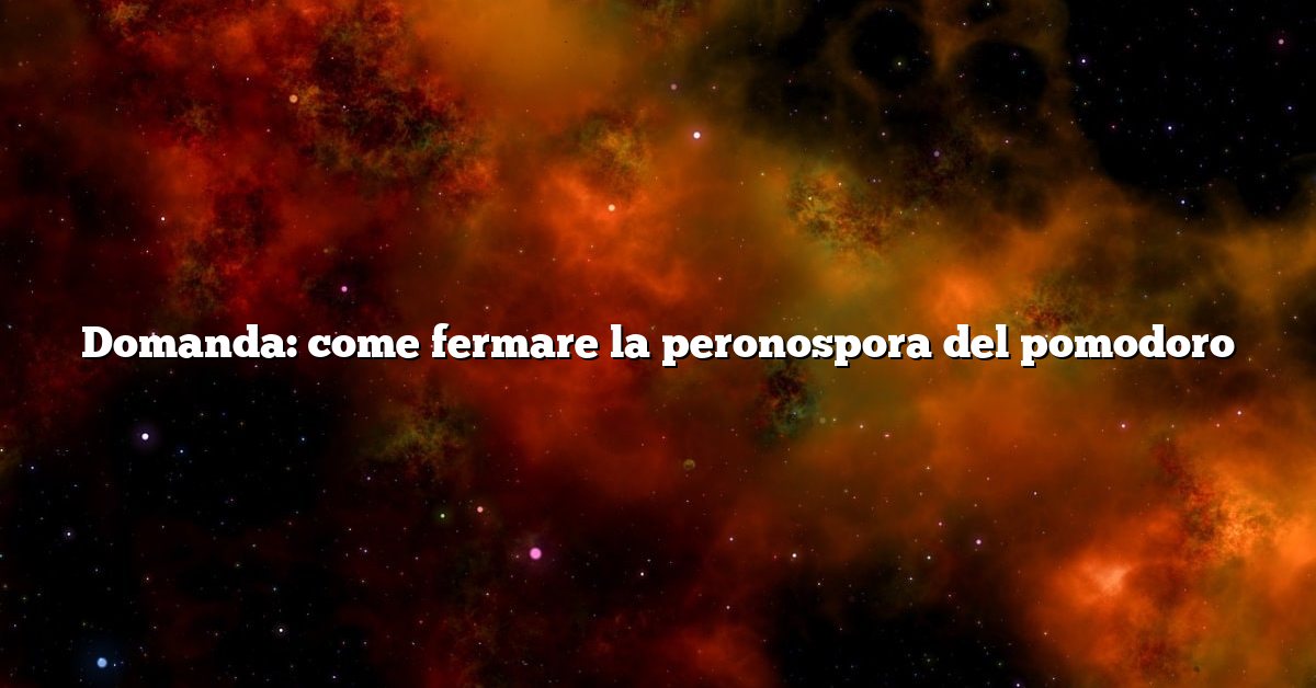 Domanda: come fermare la peronospora del pomodoro