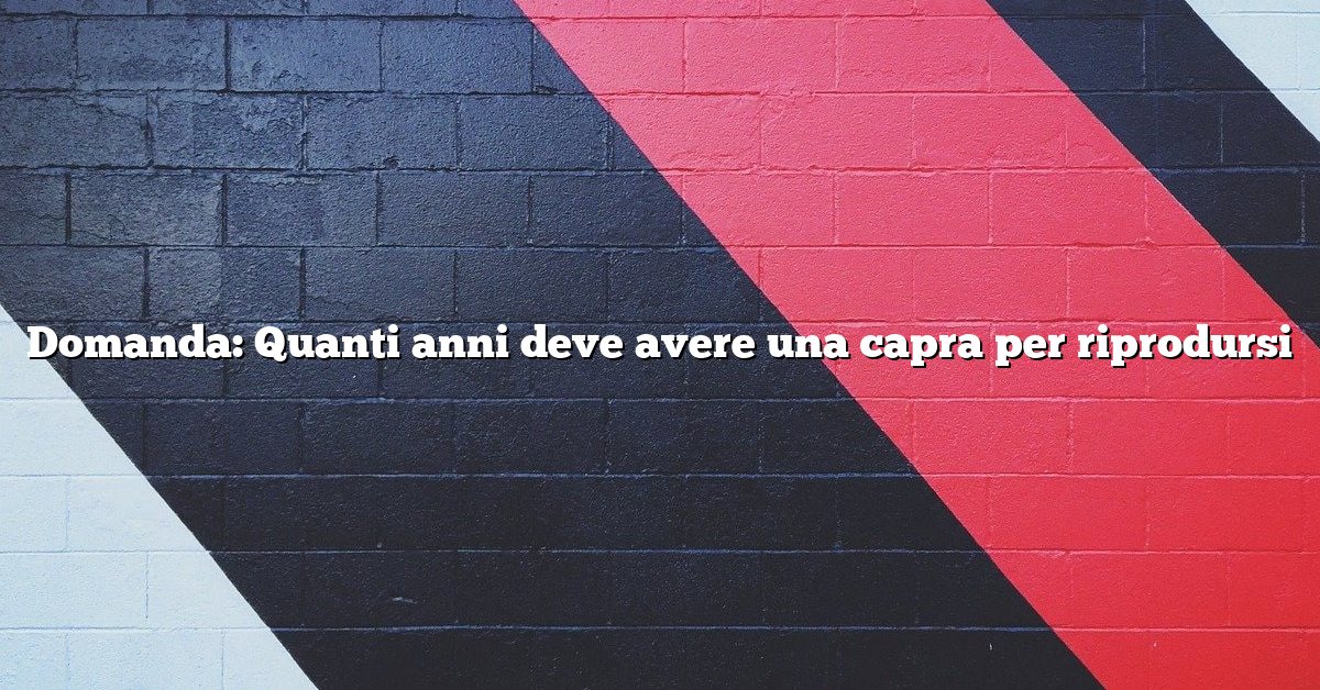 Domanda: Quanti anni deve avere una capra per riprodursi