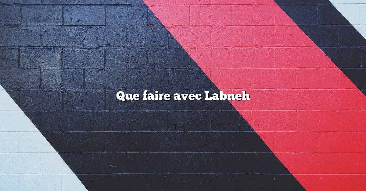 Que faire avec Labneh