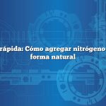Respuesta rápida: Cómo agregar nitrógeno al suelo de forma natural