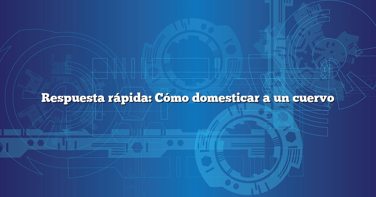 Respuesta rápida: Cómo domesticar a un cuervo