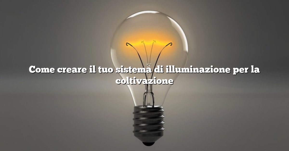 Come creare il tuo sistema di illuminazione per la coltivazione
