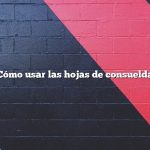 Cómo usar las hojas de consuelda