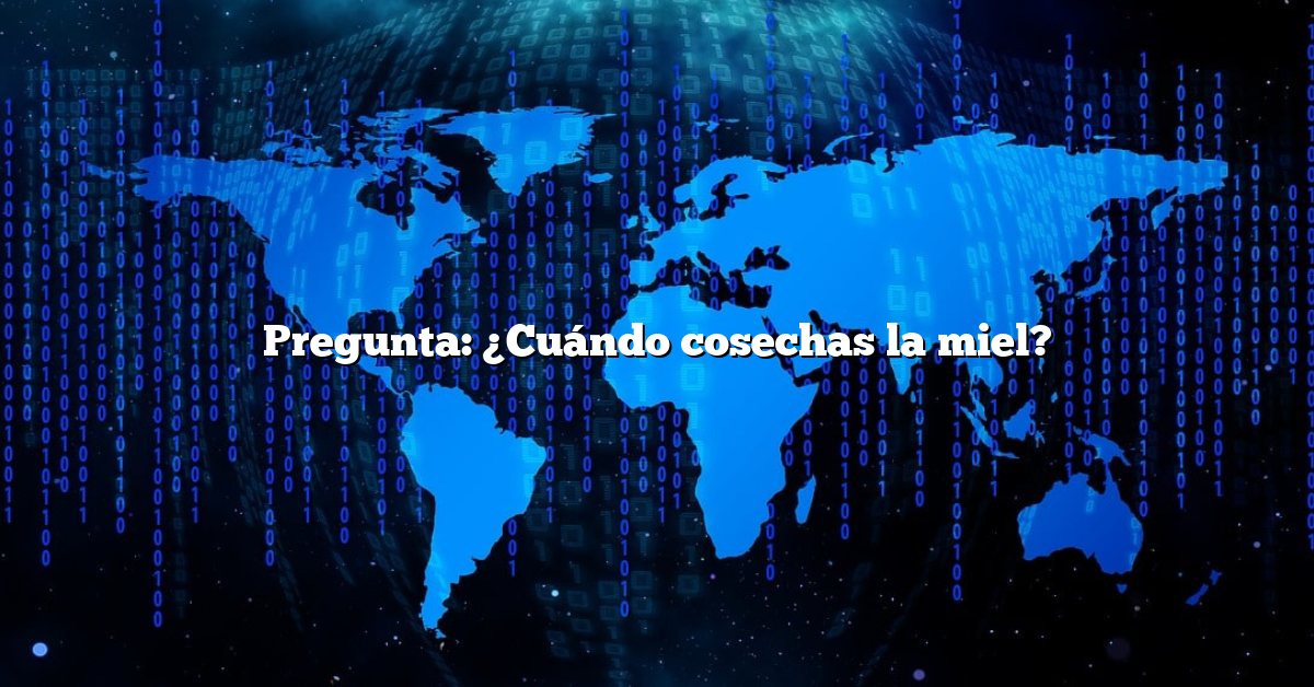 Pregunta: ¿Cuándo cosechas la miel?