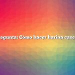 Pregunta: Cómo hacer harina casera