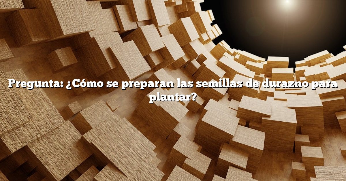 Pregunta: ¿Cómo se preparan las semillas de durazno para plantar?