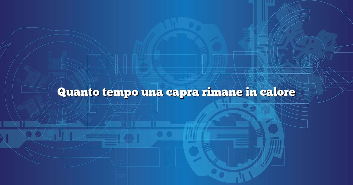 Quanto tempo una capra rimane in calore