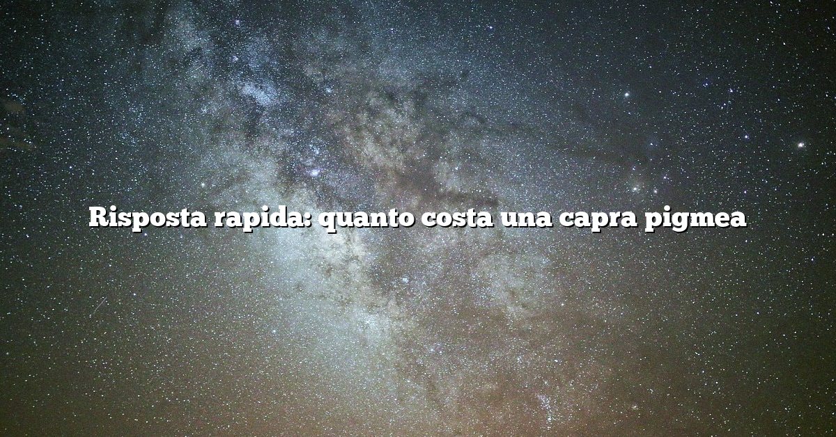 Risposta rapida: quanto costa una capra pigmea