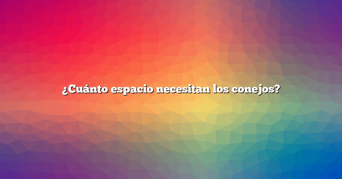 ¿Cuánto espacio necesitan los conejos?