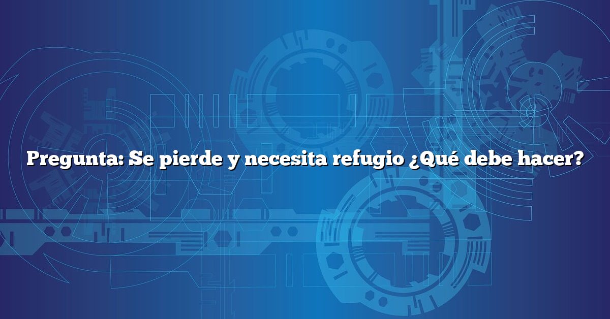 Pregunta: Se pierde y necesita refugio ¿Qué debe hacer?