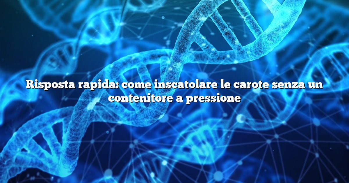 Risposta rapida: come inscatolare le carote senza un contenitore a pressione