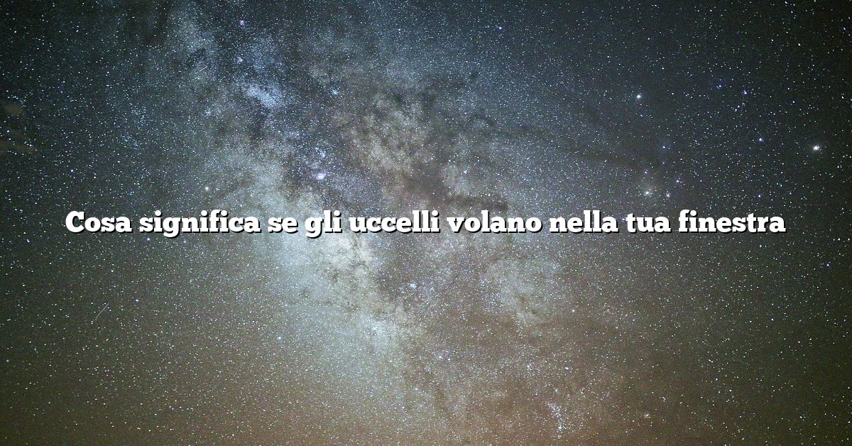 Cosa significa se gli uccelli volano nella tua finestra