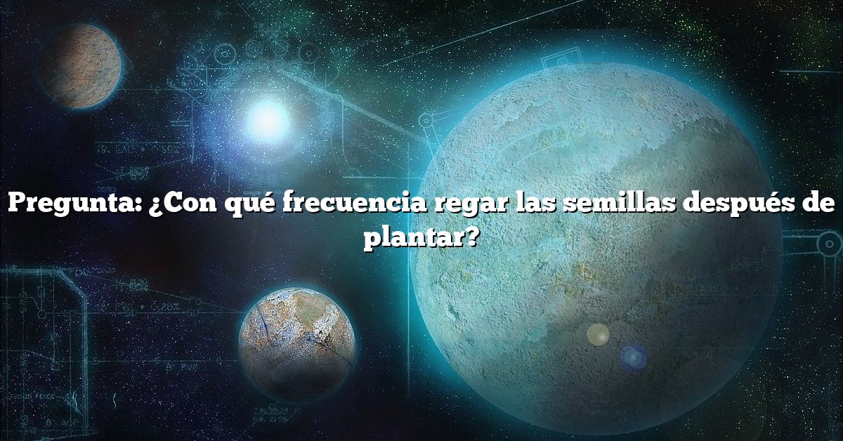 Pregunta: ¿Con qué frecuencia regar las semillas después de plantar?