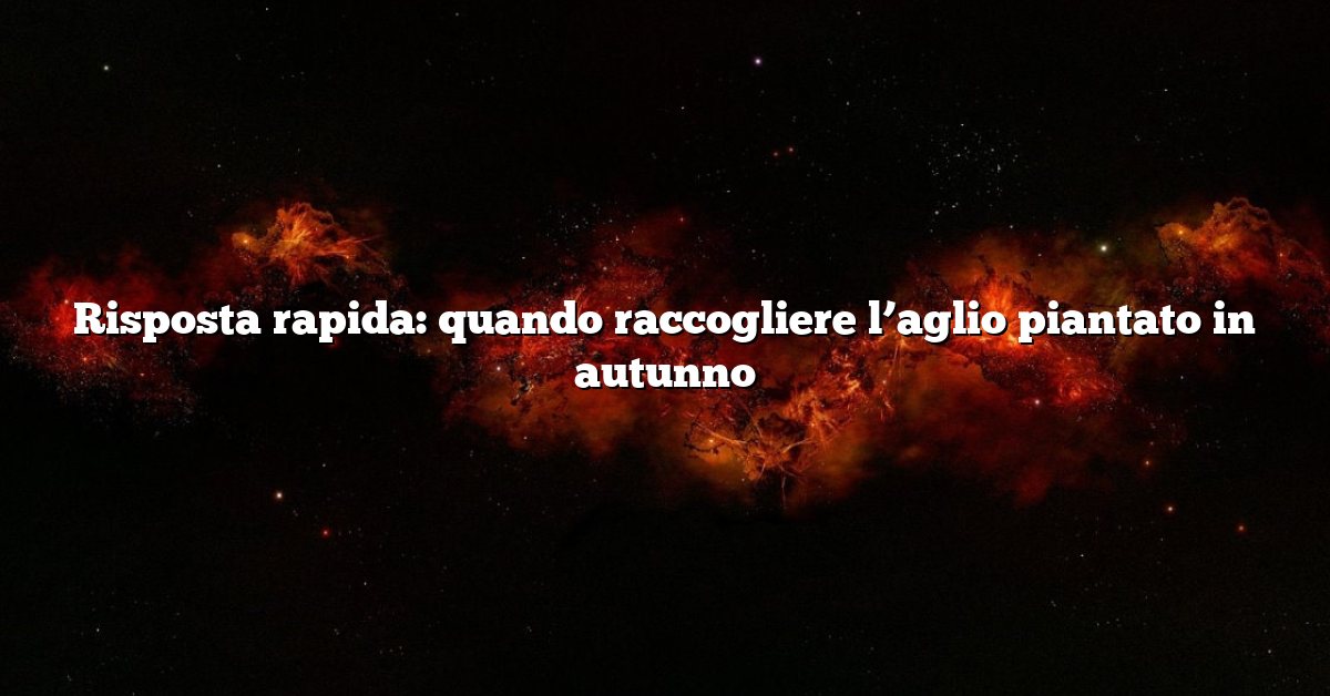 Risposta rapida: quando raccogliere l’aglio piantato in autunno