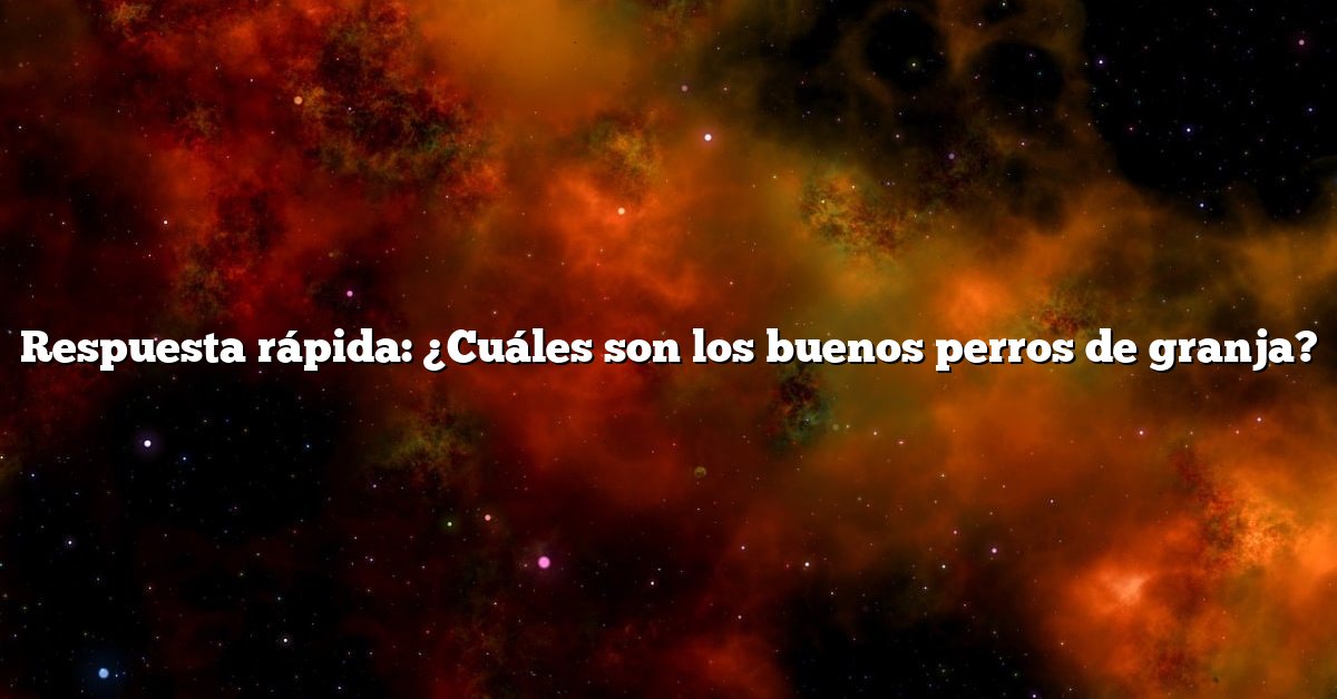 Respuesta rápida: ¿Cuáles son los buenos perros de granja?