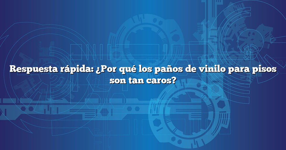 Respuesta rápida: ¿Por qué los paños de vinilo para pisos son tan caros?
