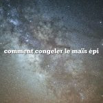 comment congeler le maïs épi