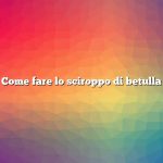 Come fare lo sciroppo di betulla