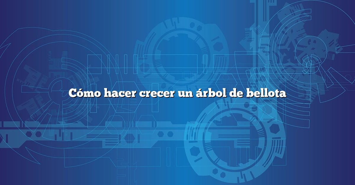 Cómo hacer crecer un árbol de bellota