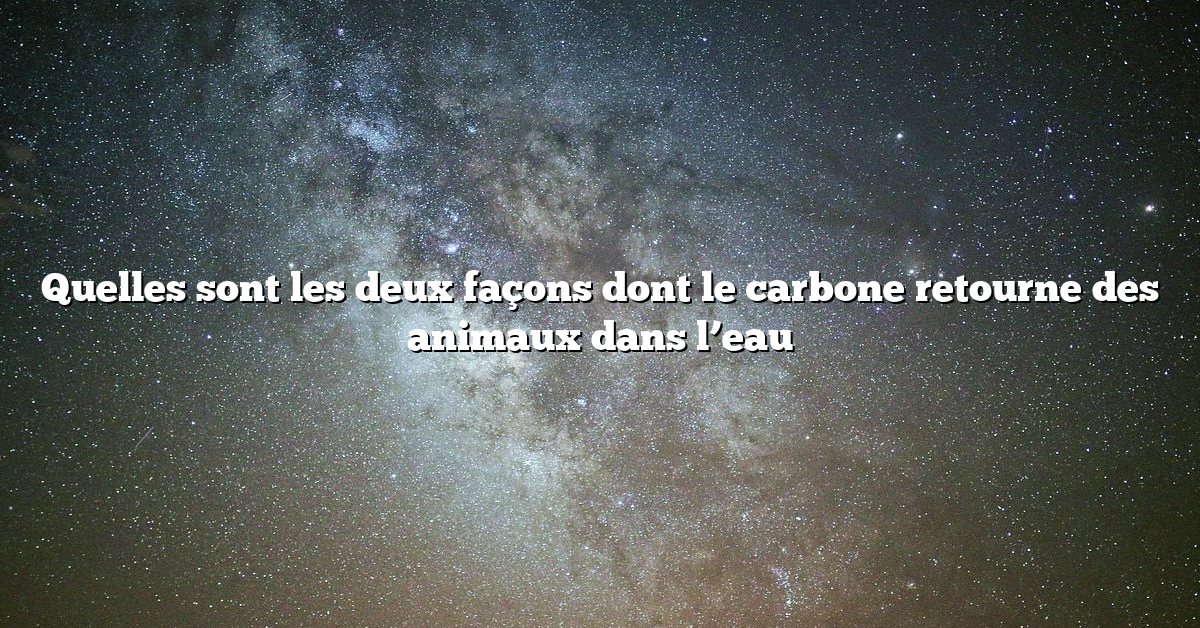 Quelles sont les deux façons dont le carbone retourne des animaux dans l’eau