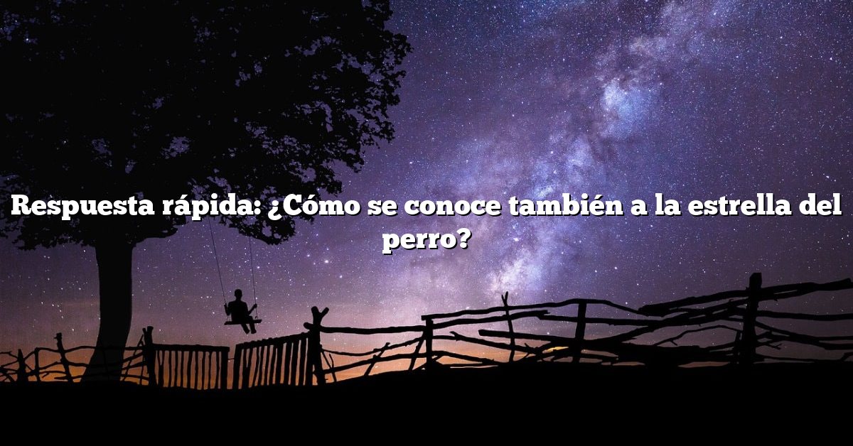 Respuesta rápida: ¿Cómo se conoce también a la estrella del perro?