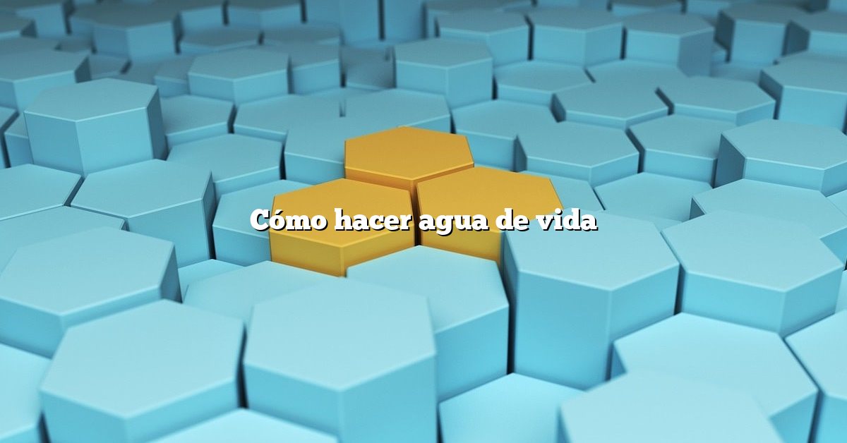 Cómo hacer agua de vida