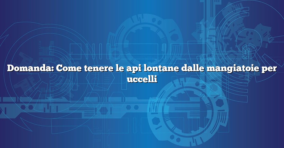 Domanda: Come tenere le api lontane dalle mangiatoie per uccelli