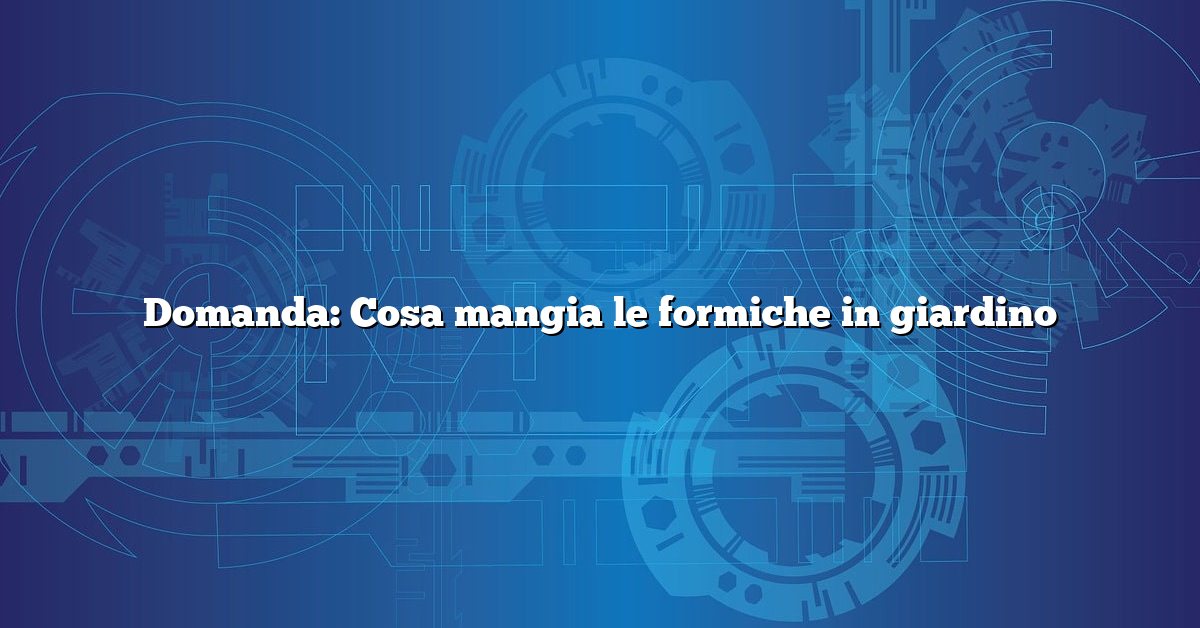 Domanda: Cosa mangia le formiche in giardino