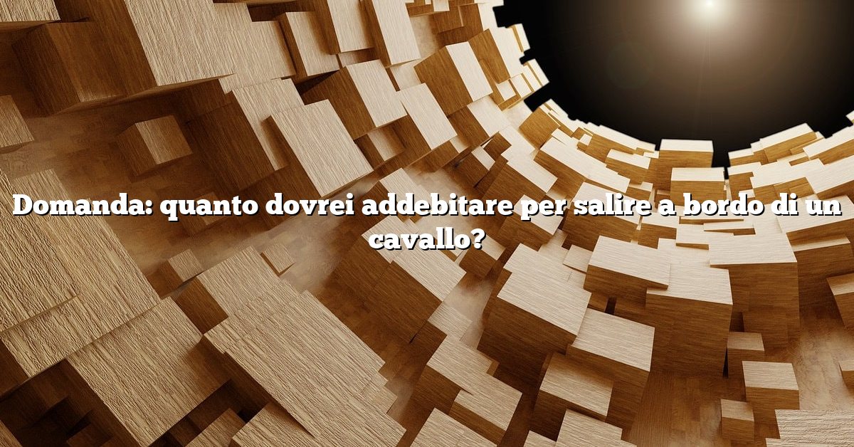 Domanda: quanto dovrei addebitare per salire a bordo di un cavallo?