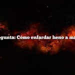 Pregunta: Cómo enfardar heno a mano