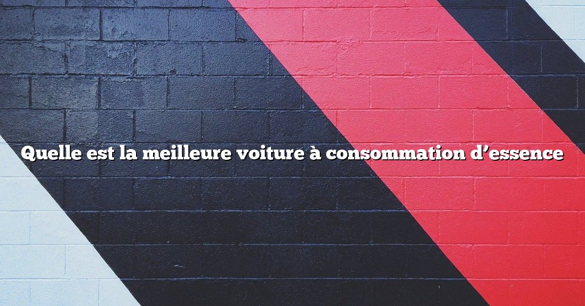 Quelle est la meilleure voiture à consommation d’essence