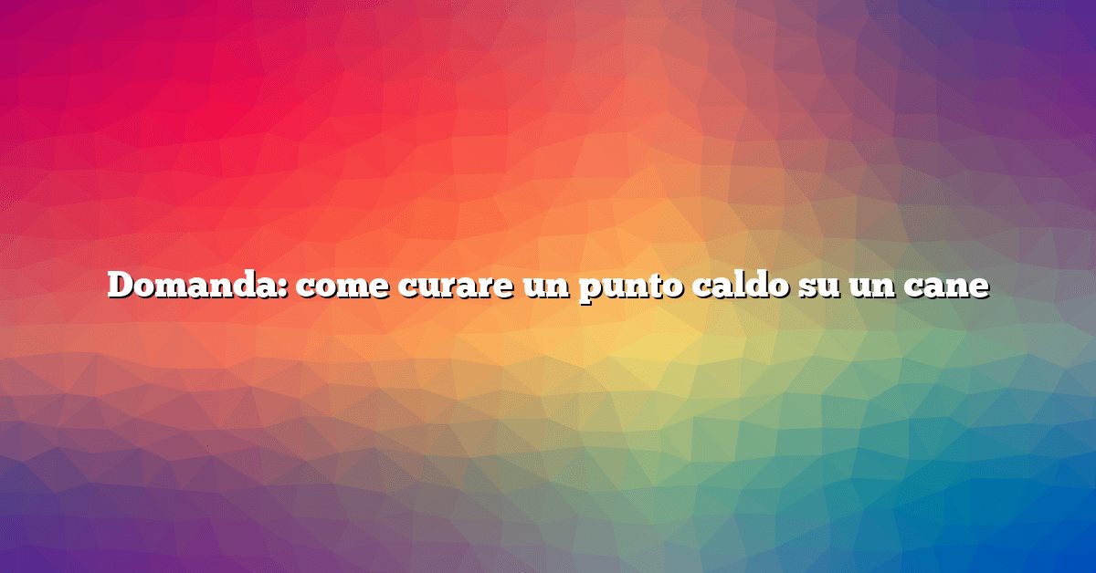 Domanda: come curare un punto caldo su un cane