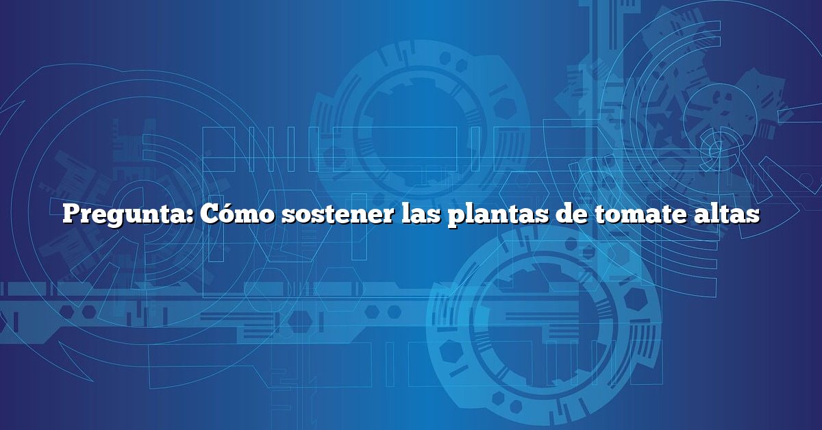 Pregunta: Cómo sostener las plantas de tomate altas